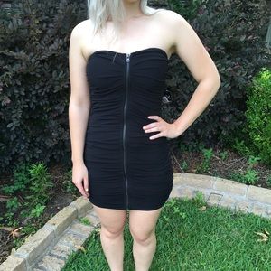 NWT black strapless mini dress